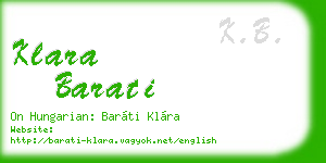 klara barati business card